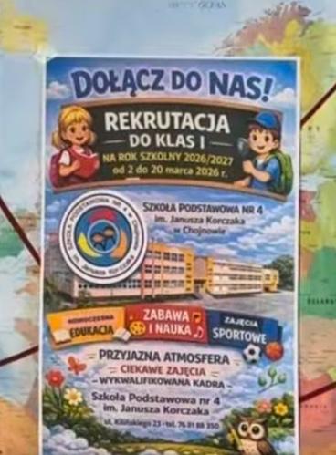 Plakat SP4 w Chojnowie