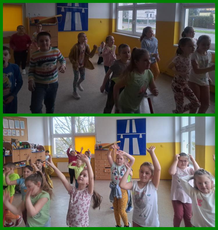 Uczniowie tańczący w klasie