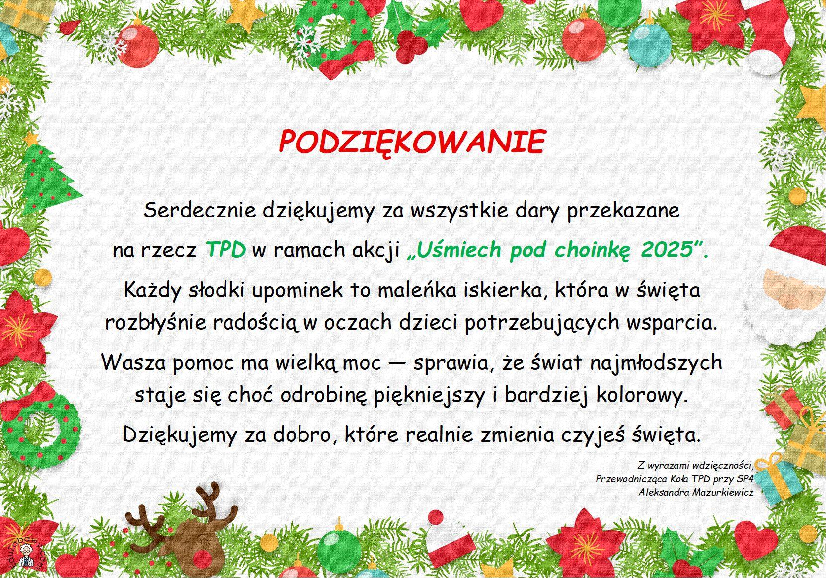 Uśmiech pod choinkę- TPD